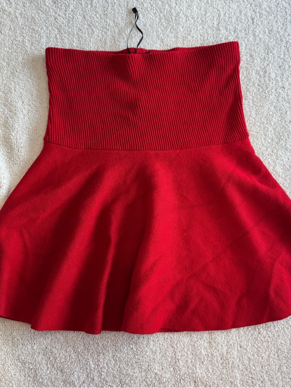 Zara Red High-Waist Circle Skirt
